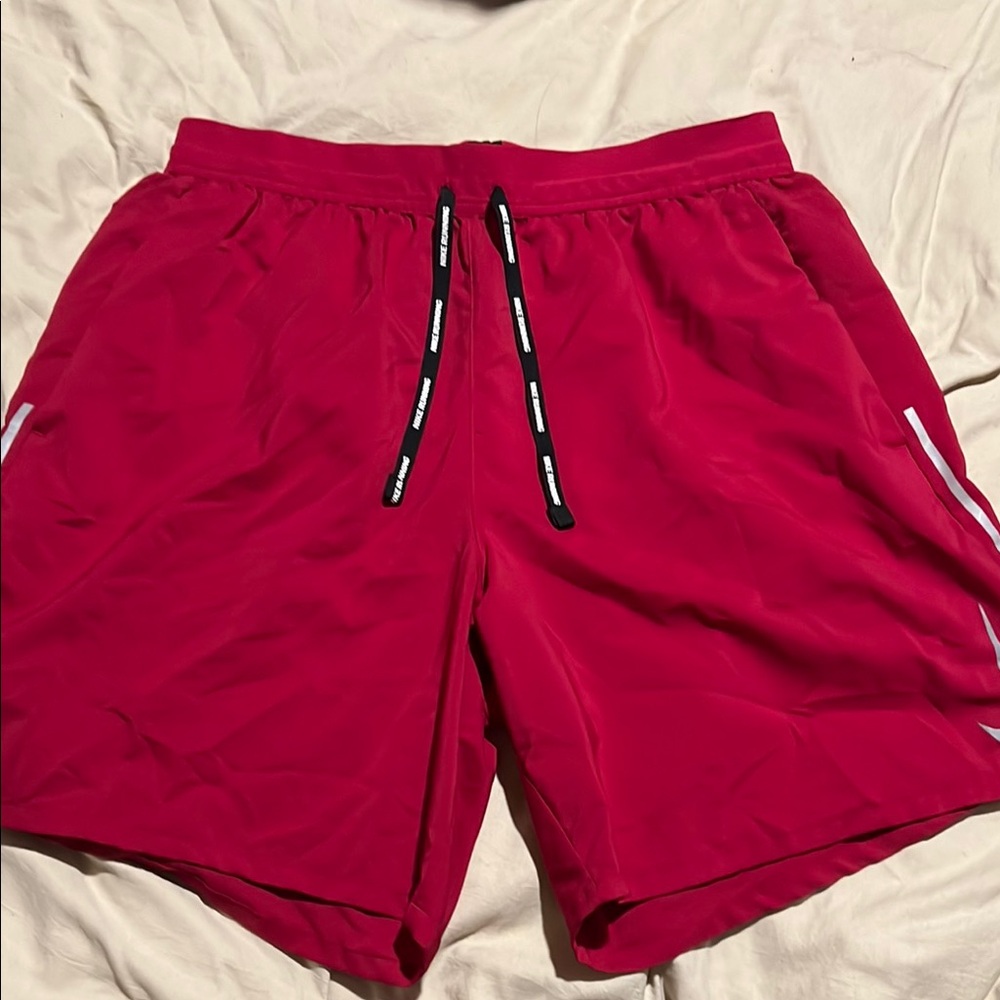 Nike Red Athletic Shorts with Drawstring Waistband